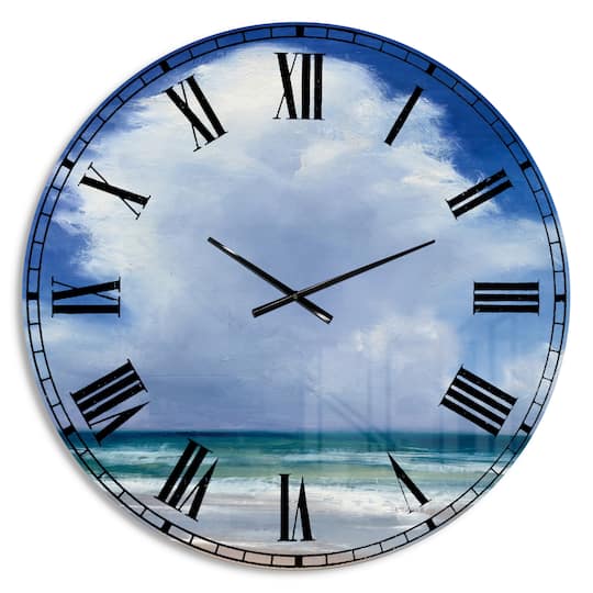 Designart Beach Clouds II Wall Clock